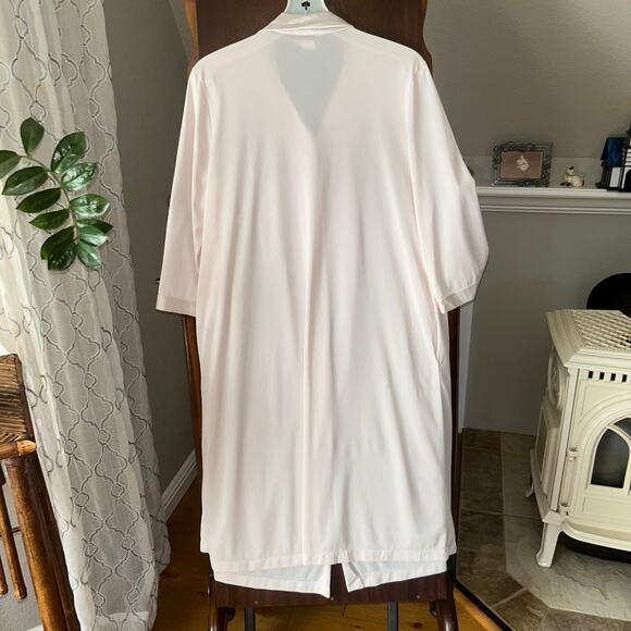 Vintage Vanity Fair Nylon Robe Womens Medium Cream Button Sheer Silky USA - Picture 7 of 9